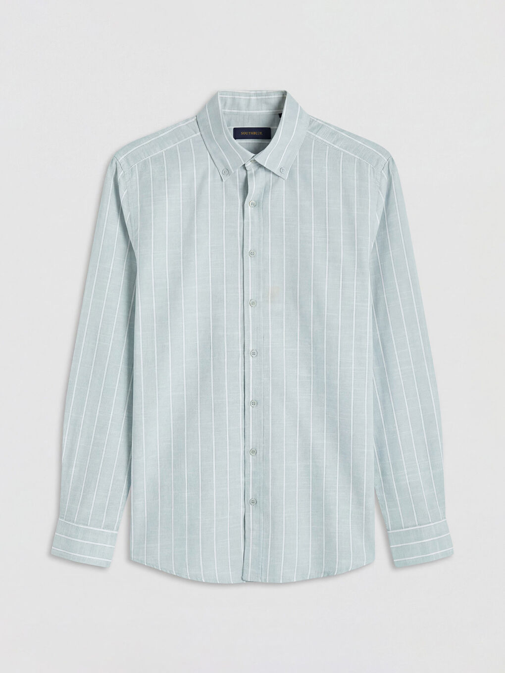 Yeşil Regular Fit Çizgili Poplin Erkek Gömlek-2