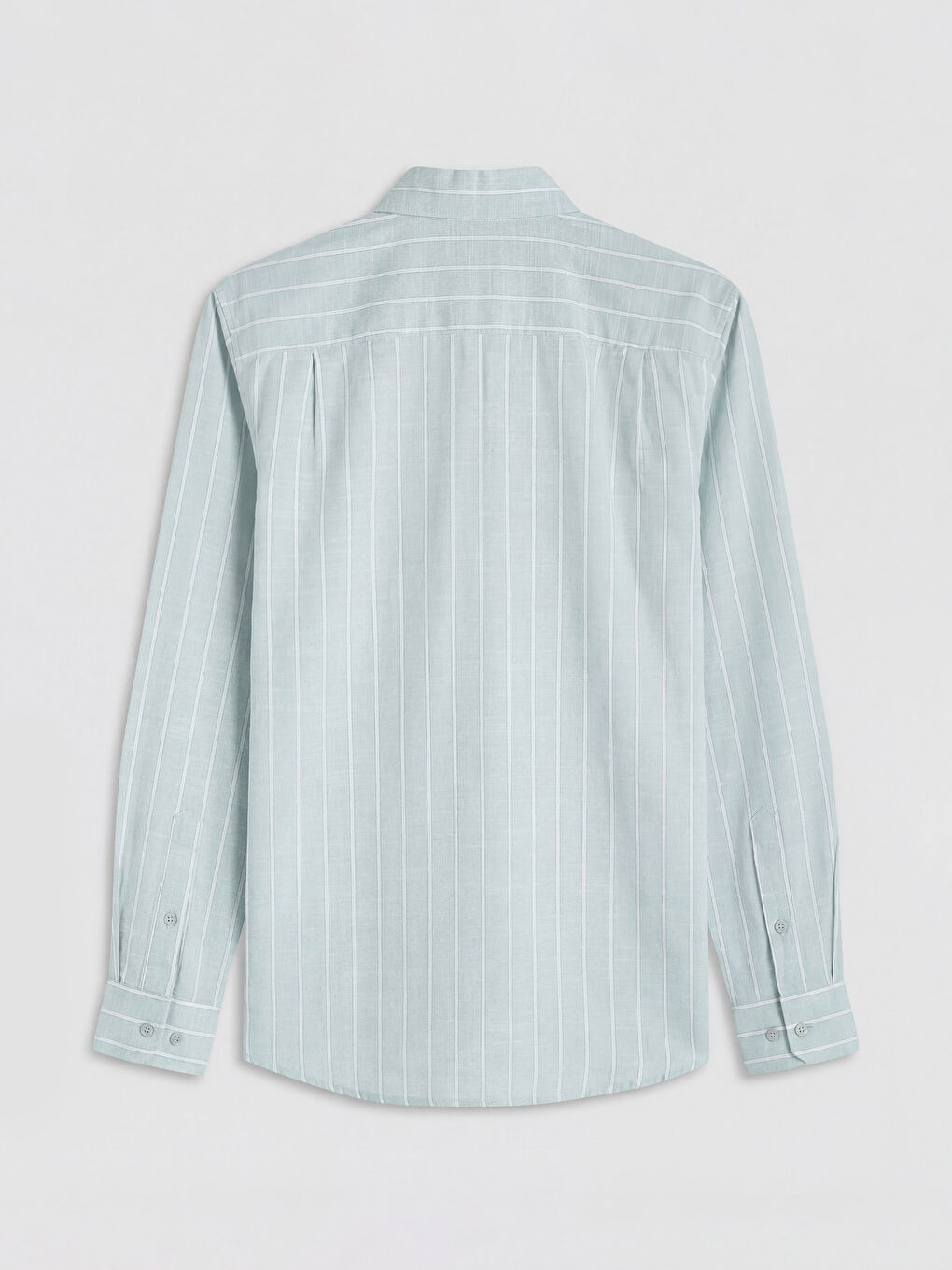 Yeşil Regular Fit Çizgili Poplin Erkek Gömlek-3