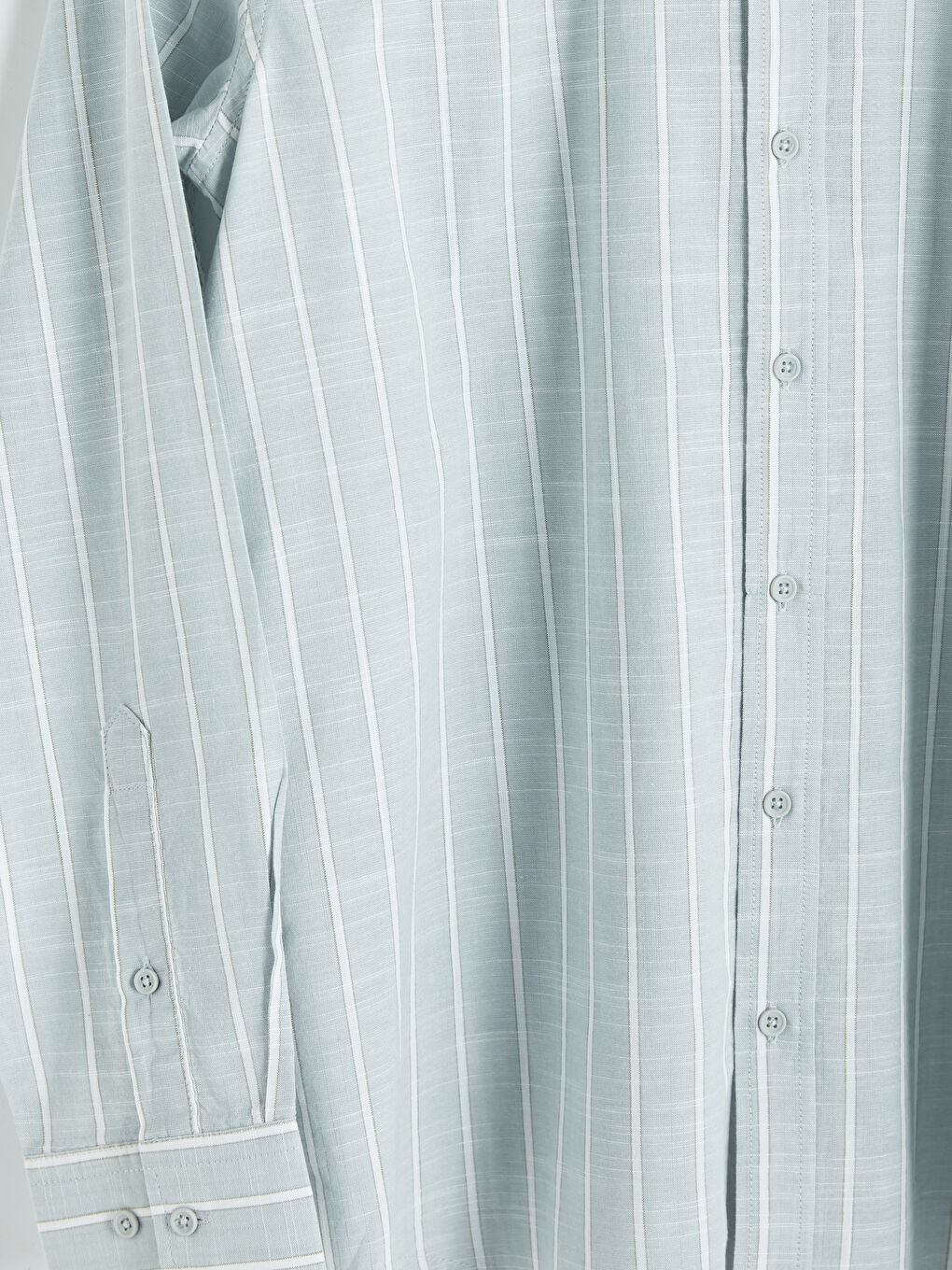 Yeşil Regular Fit Çizgili Poplin Erkek Gömlek-4