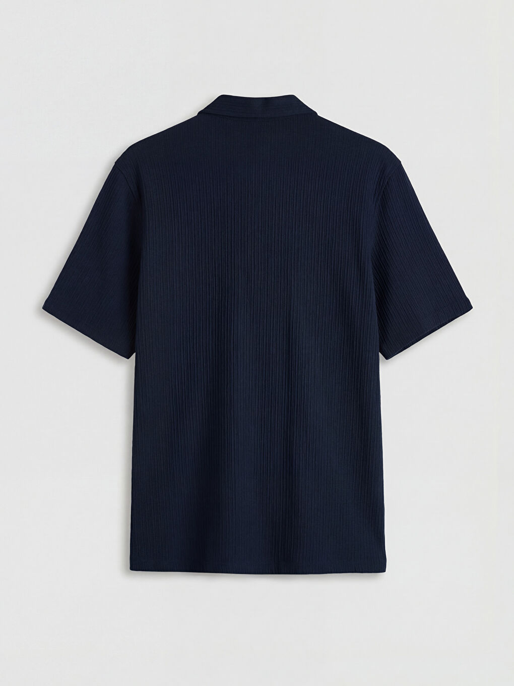 Lacivert Regular Fit Erkek Dokulu Gömlek-1