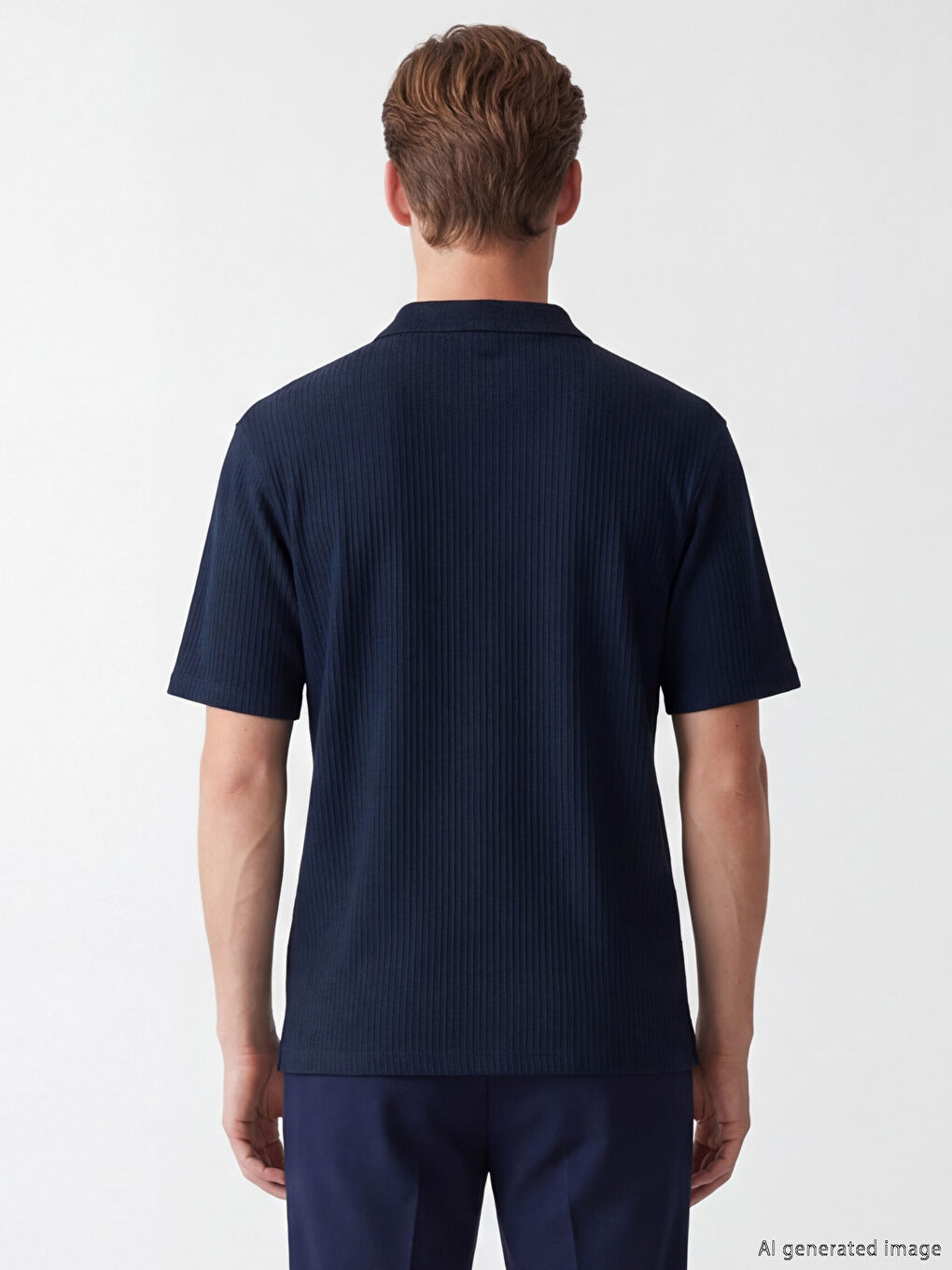 Lacivert Regular Fit Erkek Dokulu Gömlek-3