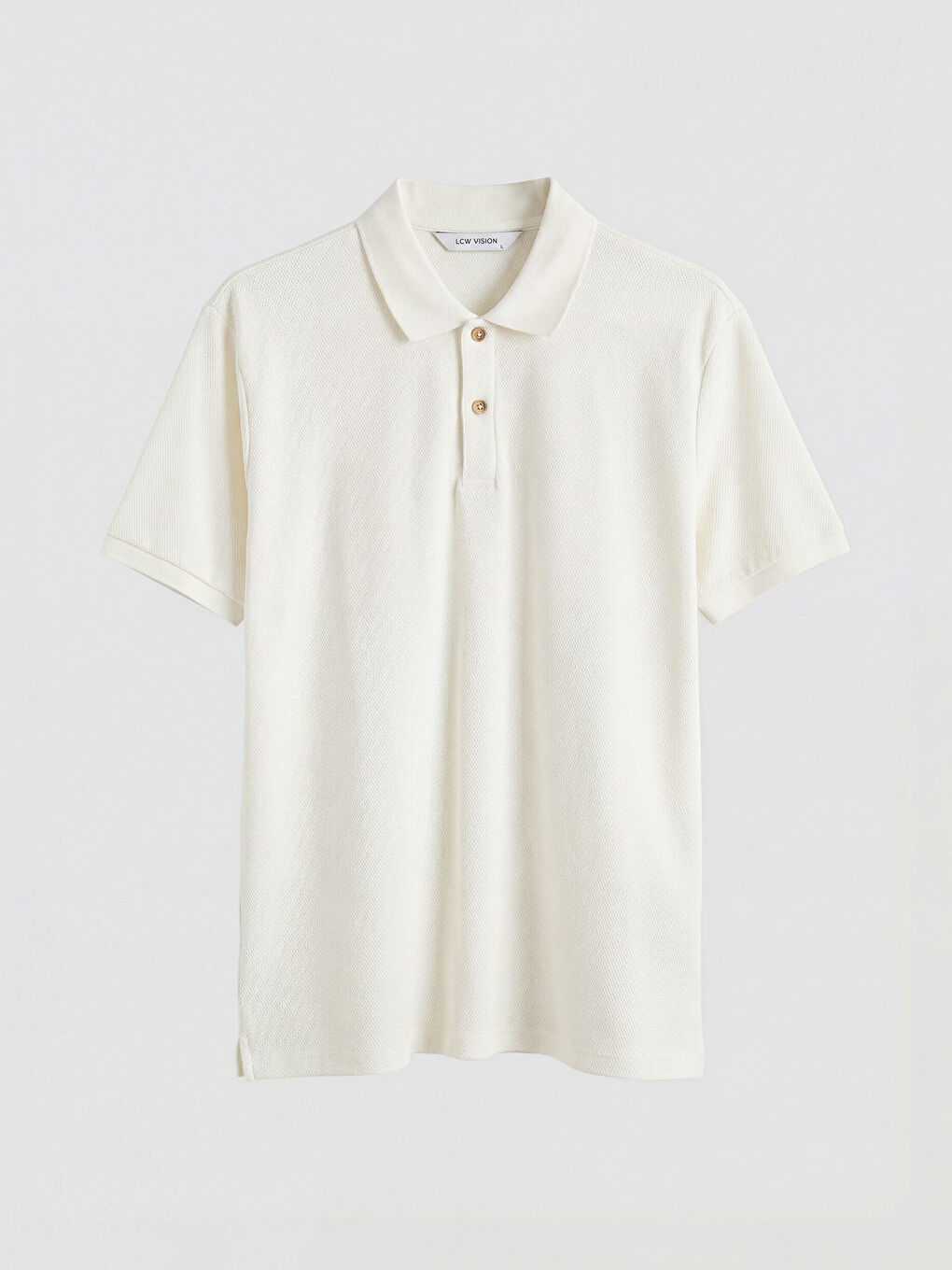 Ekru Polo Yaka Erkek Tişört-3