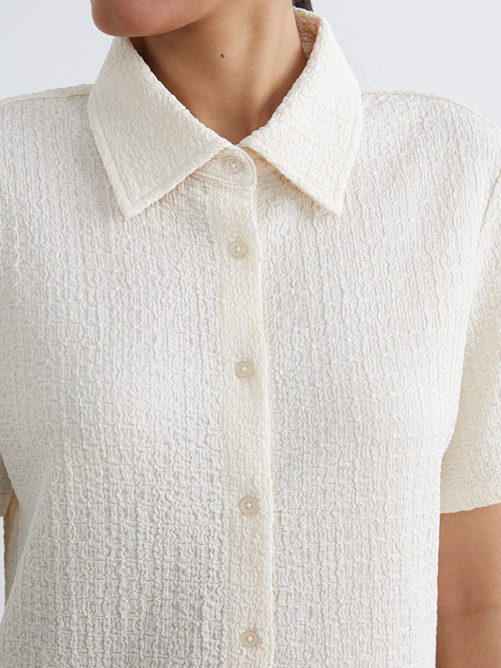 Текстурована блузка з коміром-2