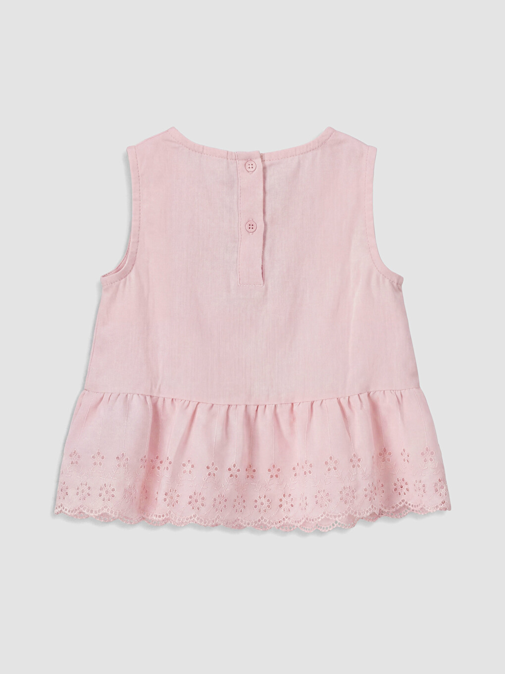 Pembe Fisto Detaylı Kız Bebek Müslin Bluz-2