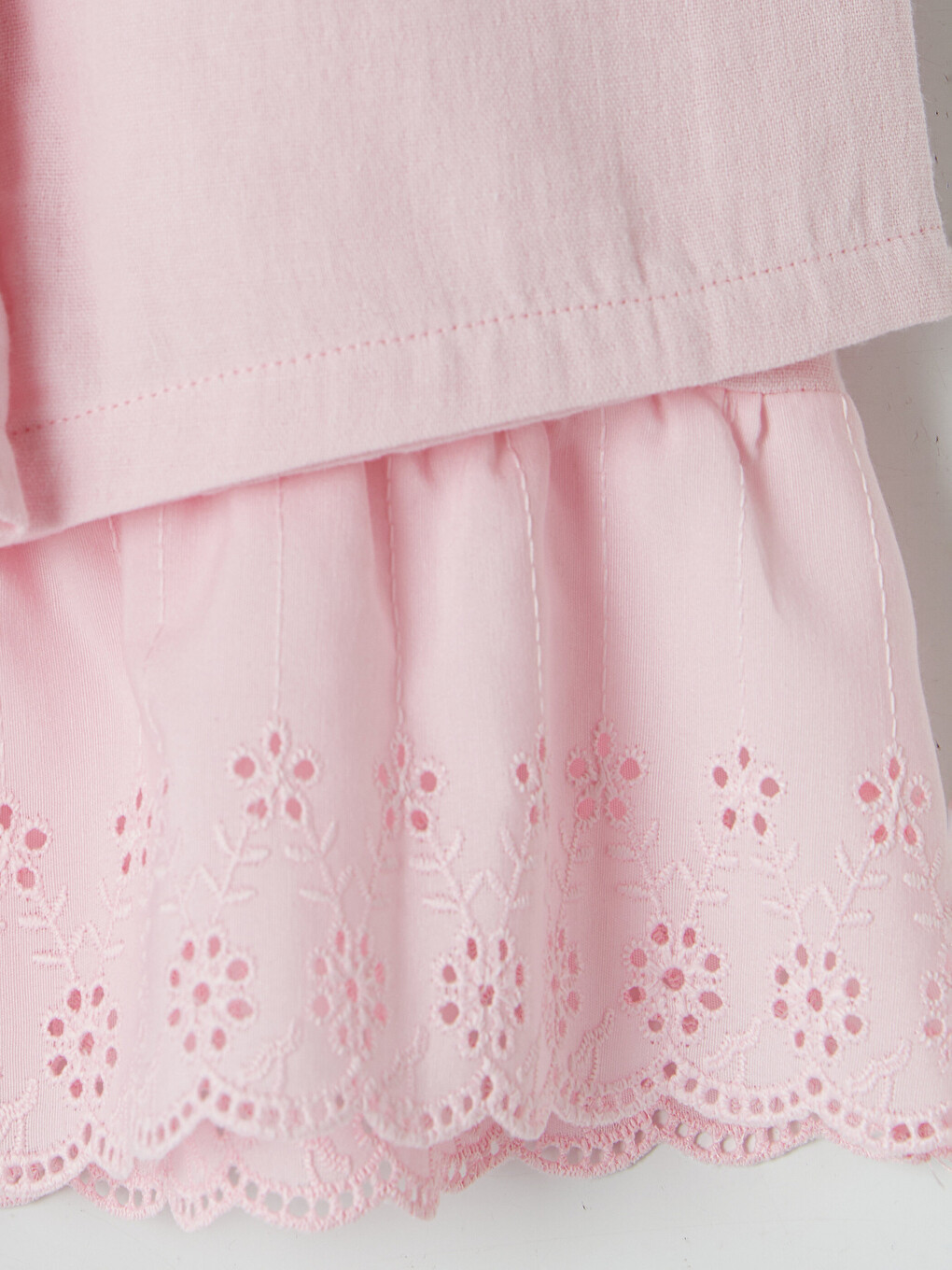 Pembe Fisto Detaylı Kız Bebek Müslin Bluz-3