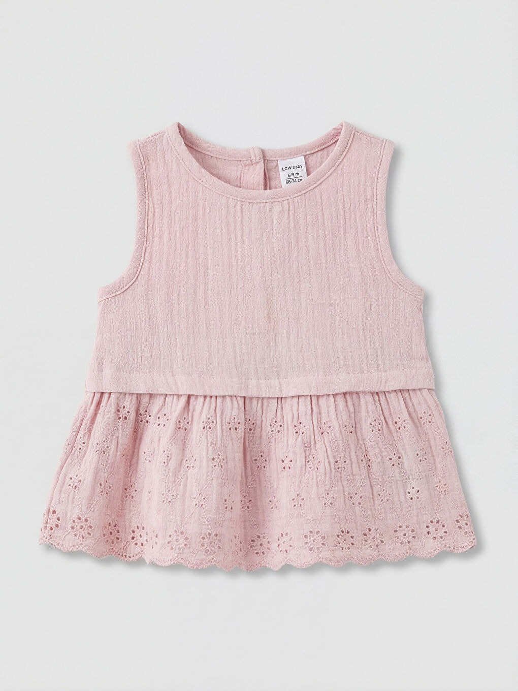 Pembe Fisto Detaylı Kız Bebek Müslin Bluz ve Şort-1