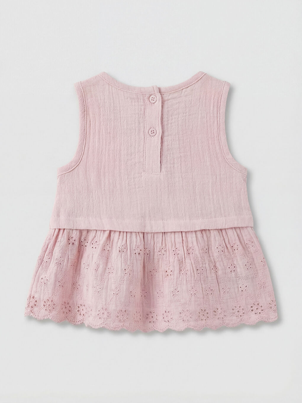 Pembe Fisto Detaylı Kız Bebek Müslin Bluz ve Şort-2