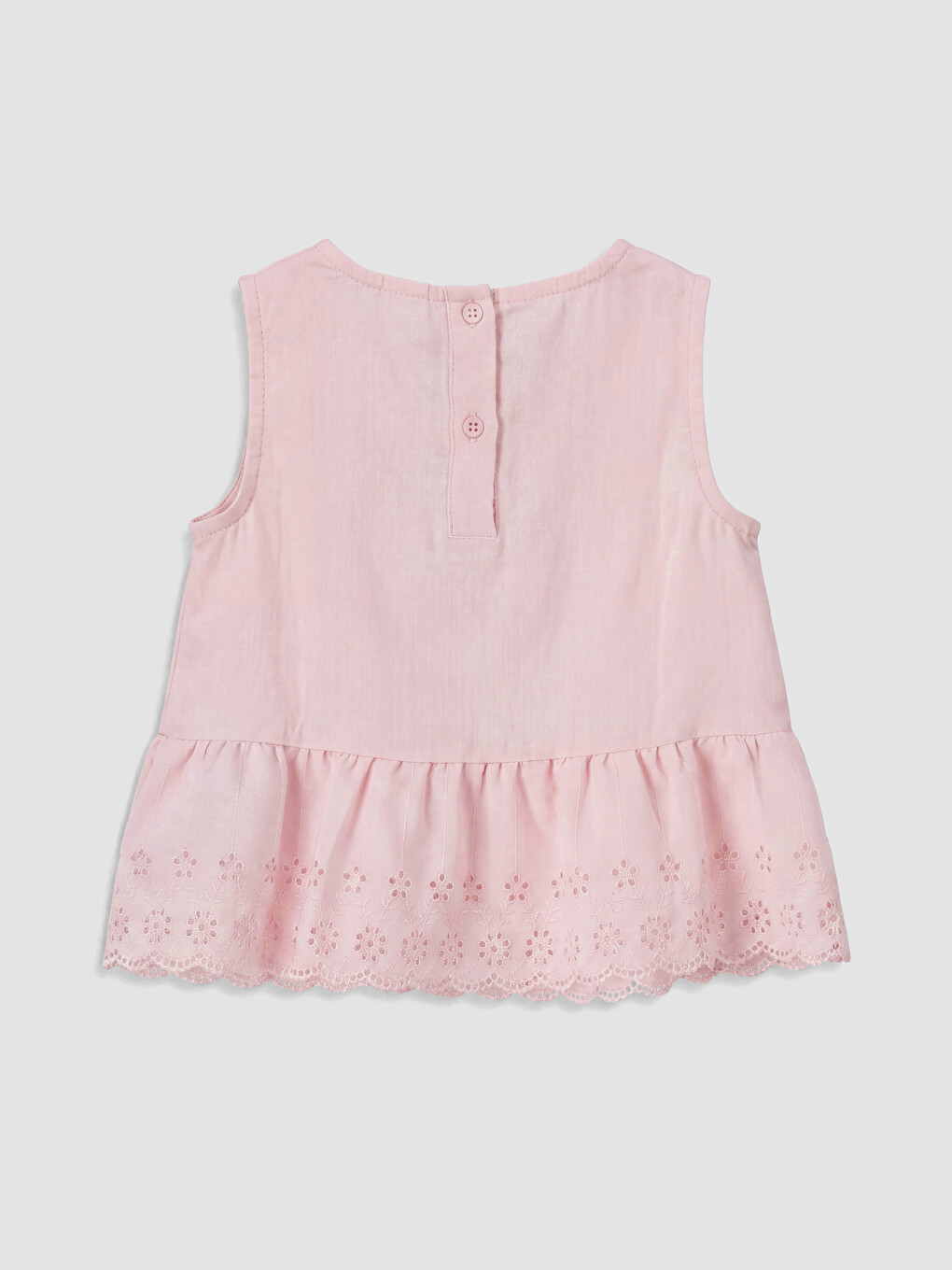 Pembe Fisto Detaylı Kız Bebek Müslin Bluz ve Şort-3