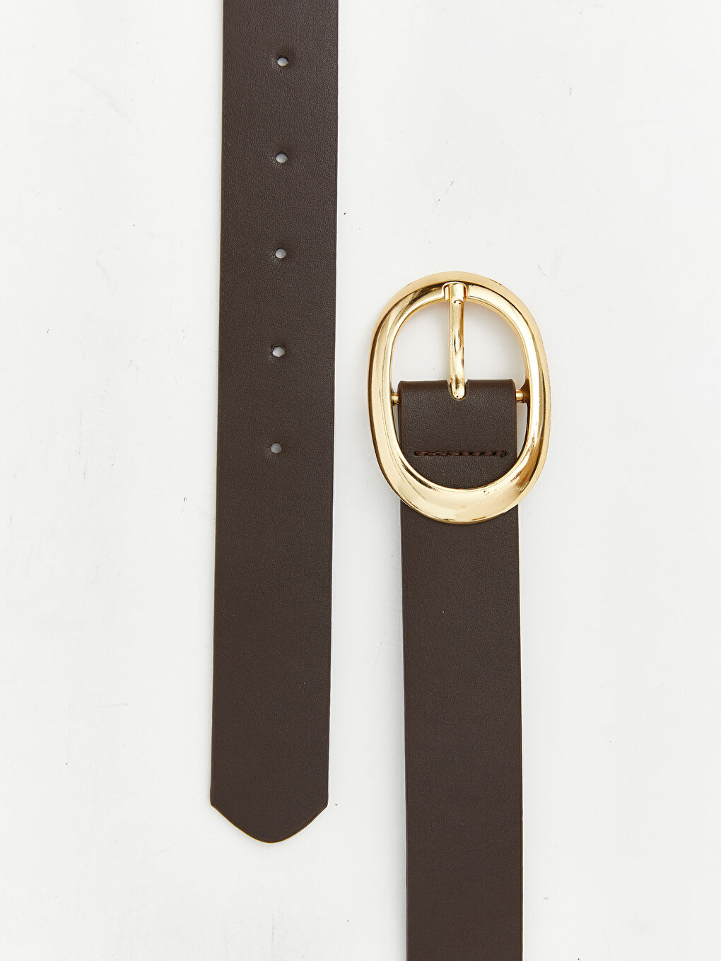 Kahverengi Deri Görünümlü Kadın Kemer 2'li-3