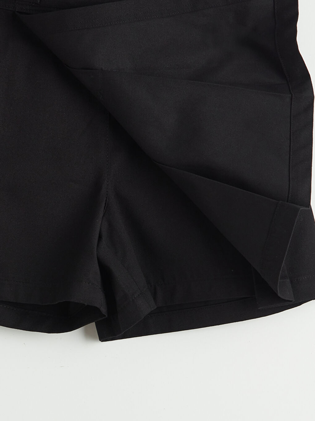 Siyah Pileli Kız Çocuk Gabardin Şort Etek-2