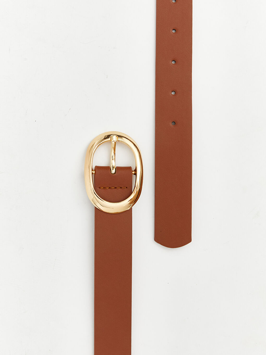 Kahverengi Deri Görünümlü Kadın Kemer 2'li-4