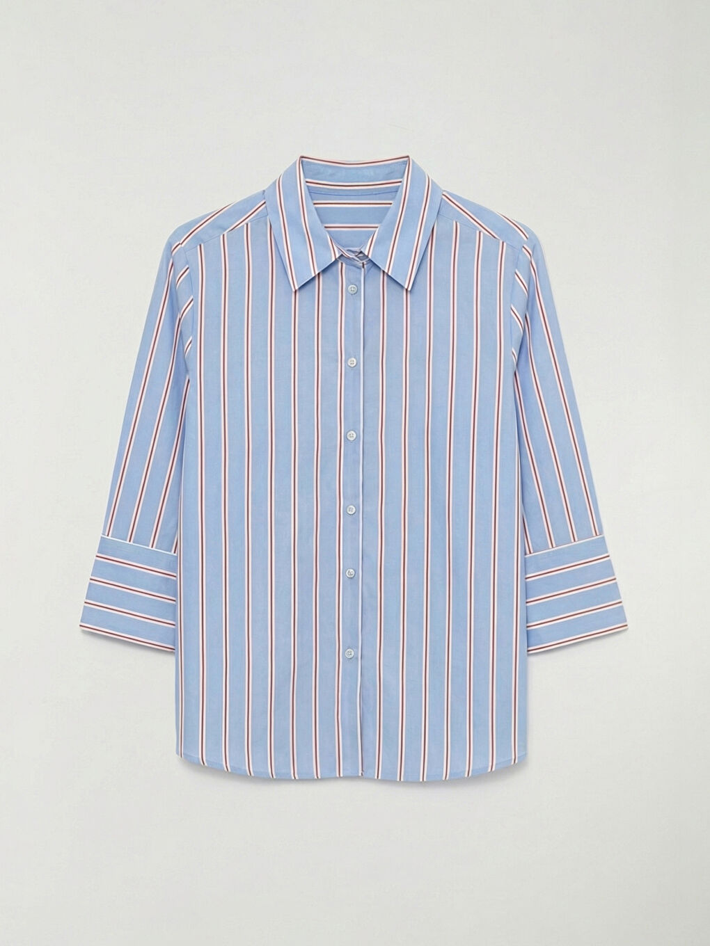 Mavi Çizgili Kadın Gömlek