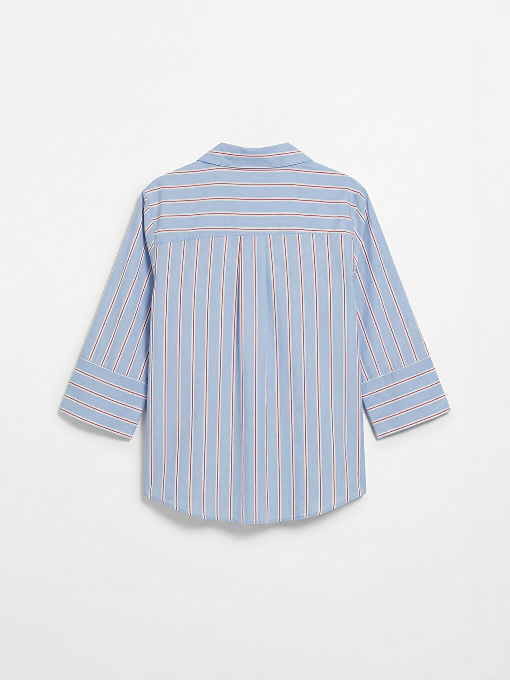 Mavi Çizgili Kadın Gömlek-1