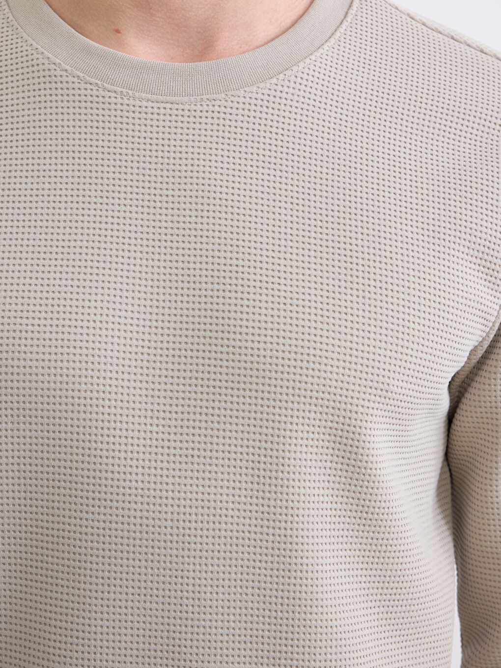 Gri Bisiklet Yaka Erkek Sweatshirt-3