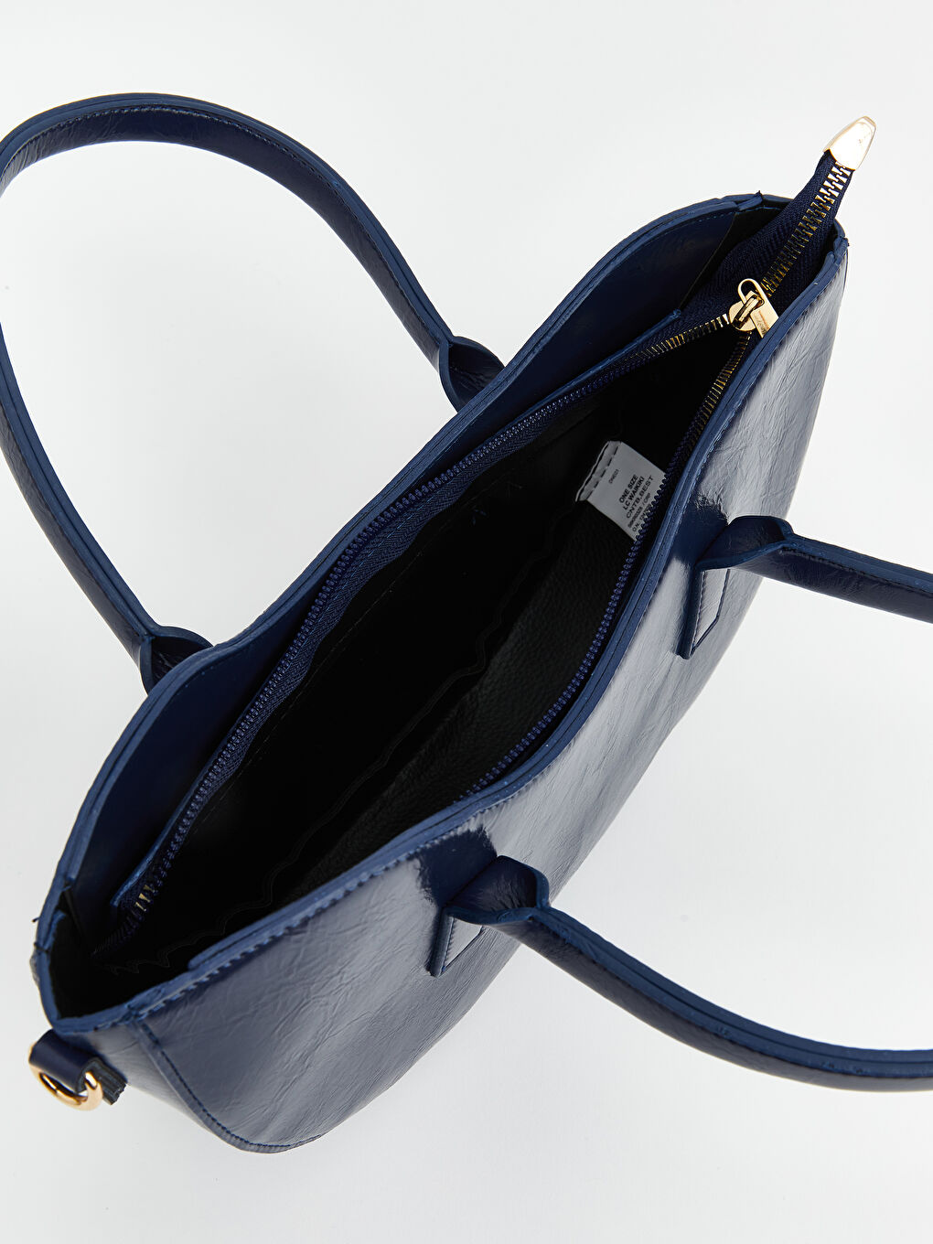 Lacivert Deri Görünümlü Kadın Moon Çanta-2