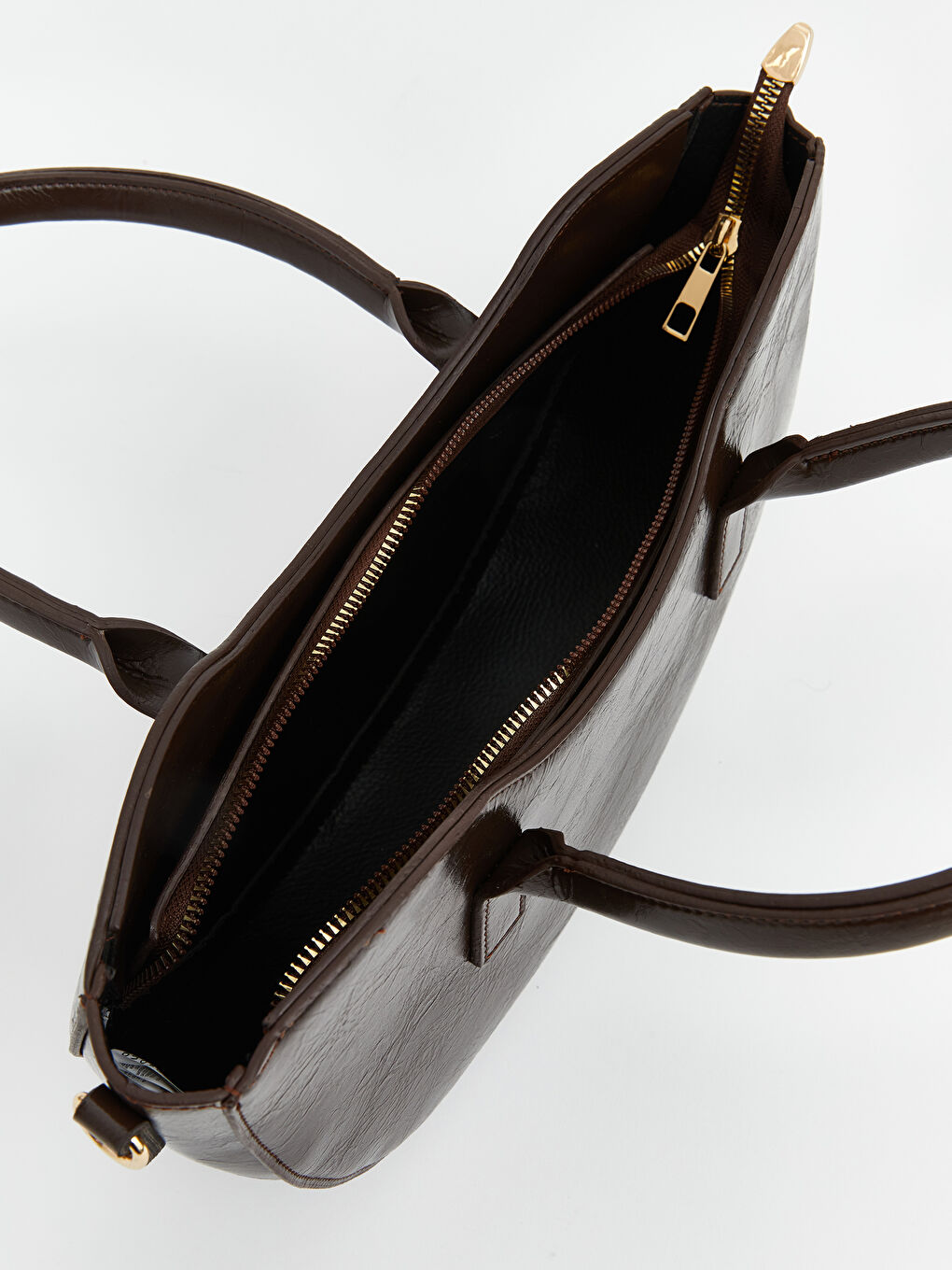 Kahverengi Deri Görünümlü Kadın Moon Çanta-3