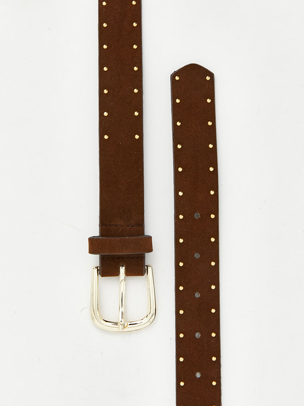 Kahverengi Süet Görünümlü Kadın Kemer -2