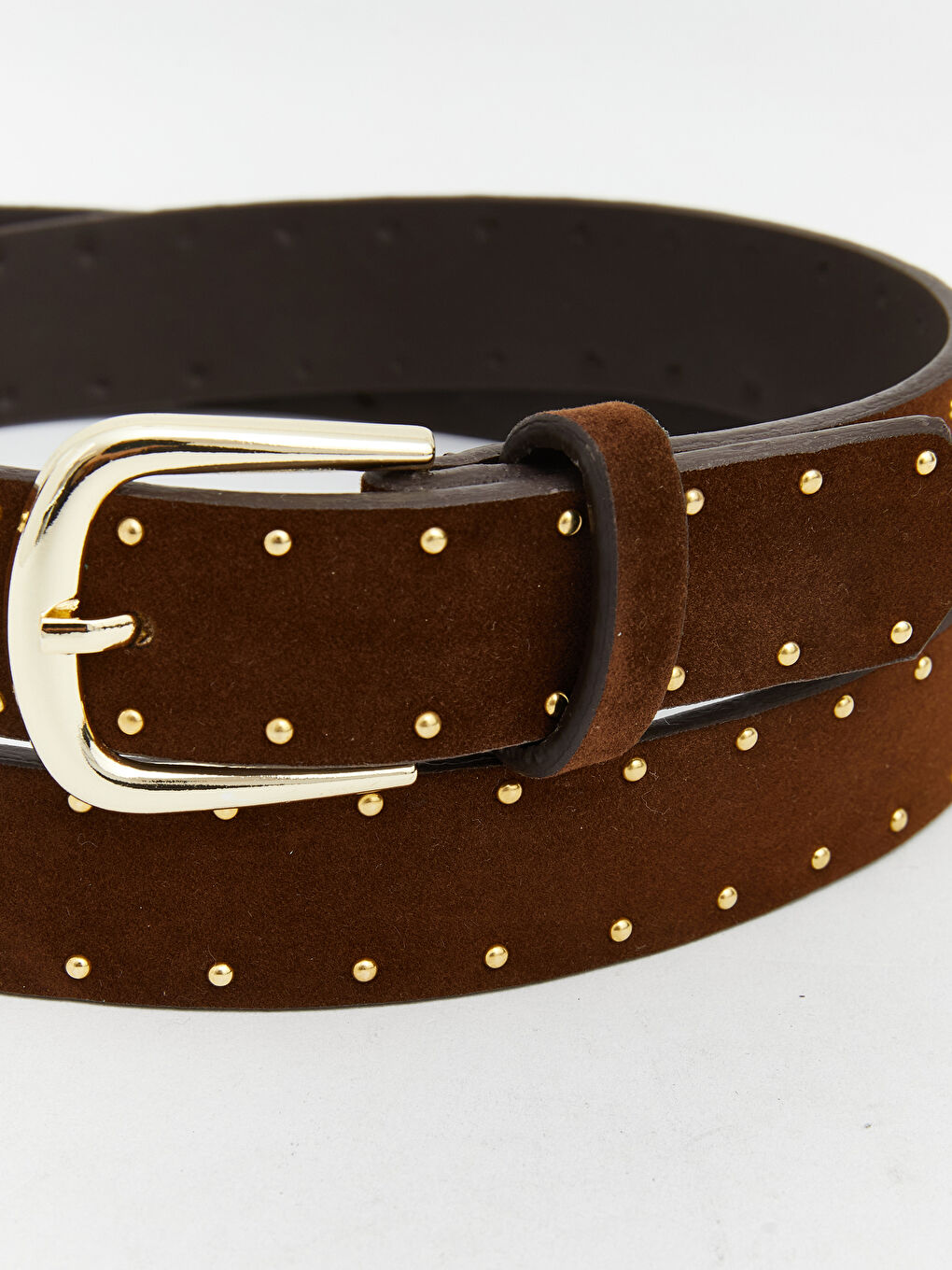 Kahverengi Süet Görünümlü Kadın Kemer -3