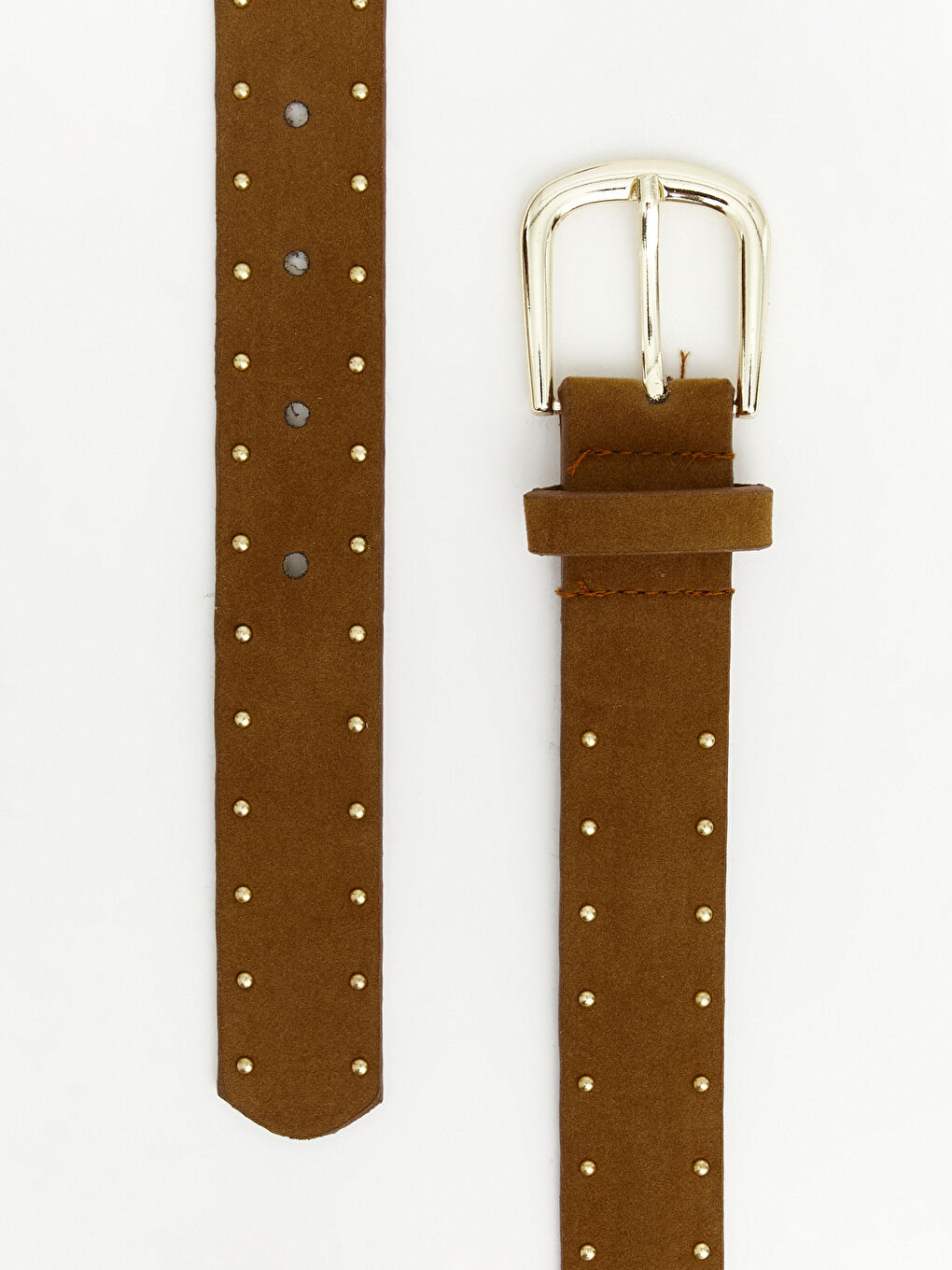 Kahverengi Süet Görünümlü Kadın Kemer -2