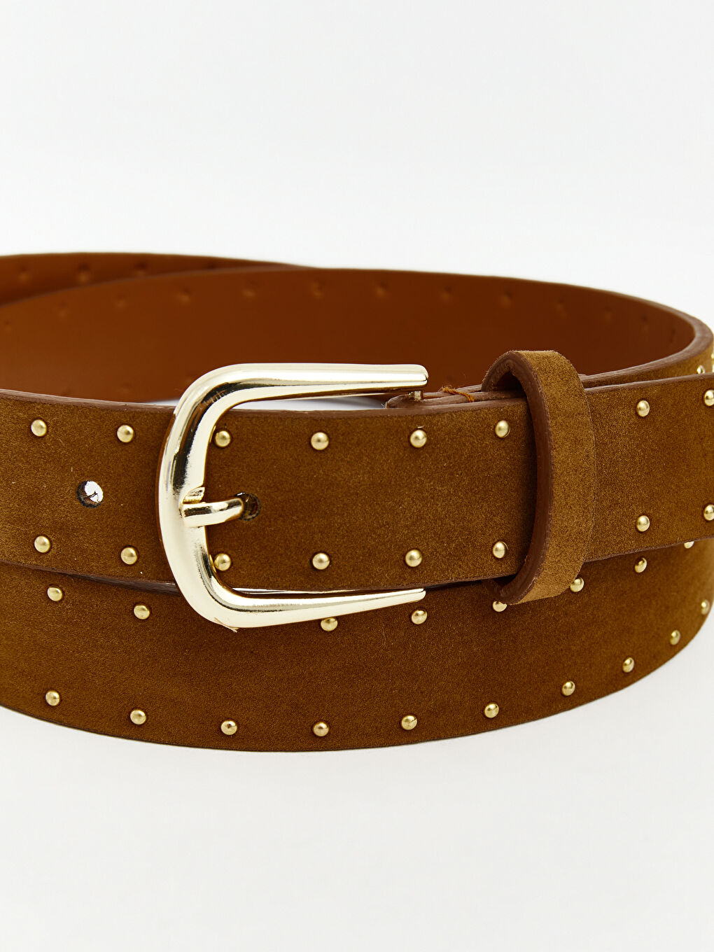 Kahverengi Süet Görünümlü Kadın Kemer -3