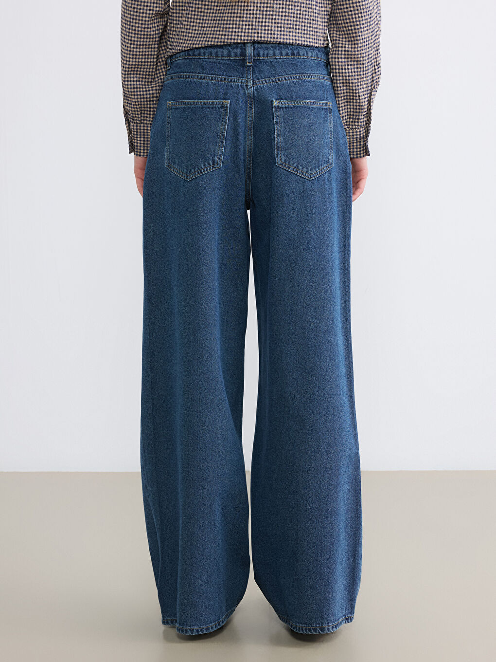 İndigo Baggy Fit Kadın Jean Pantolon-3