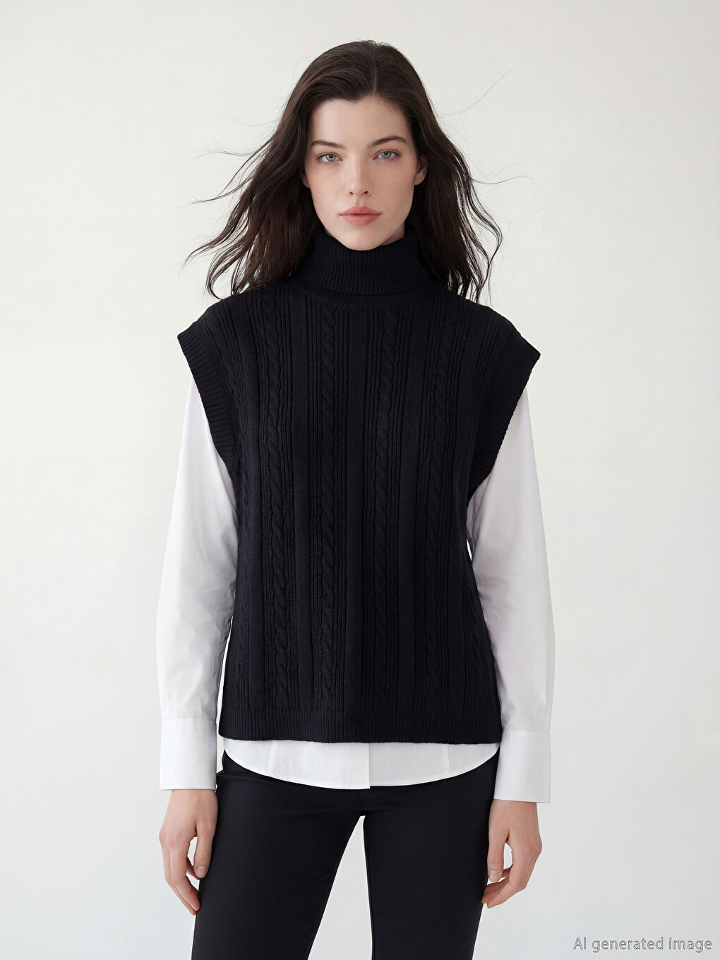 Žena CRNA Prsluk od pletiva