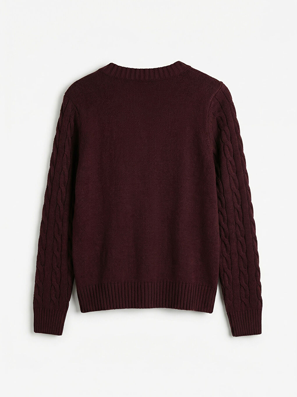 Bordo Bisiklet Yaka Desenli Kadın Triko Hırka	-1