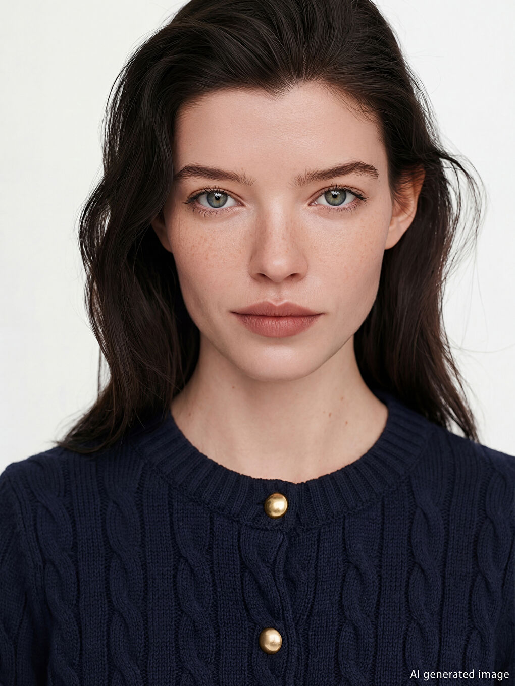 Lacivert Bisiklet Yaka Desenli Kadın Triko Hırka	-2