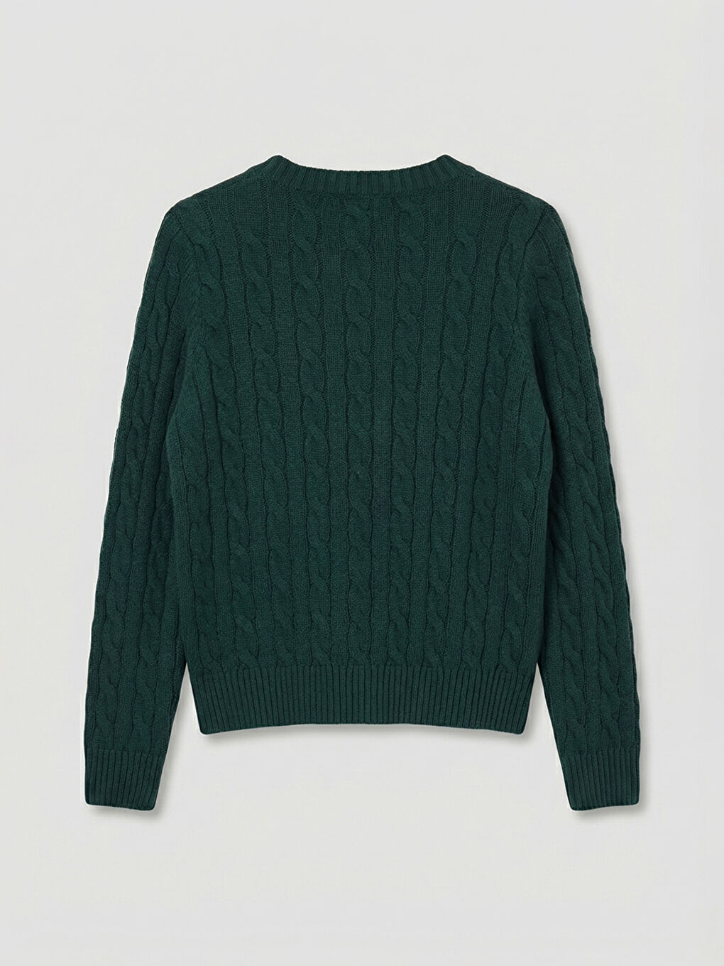 Yeşil Bisiklet Yaka Desenli Kadın Triko Hırka	-1