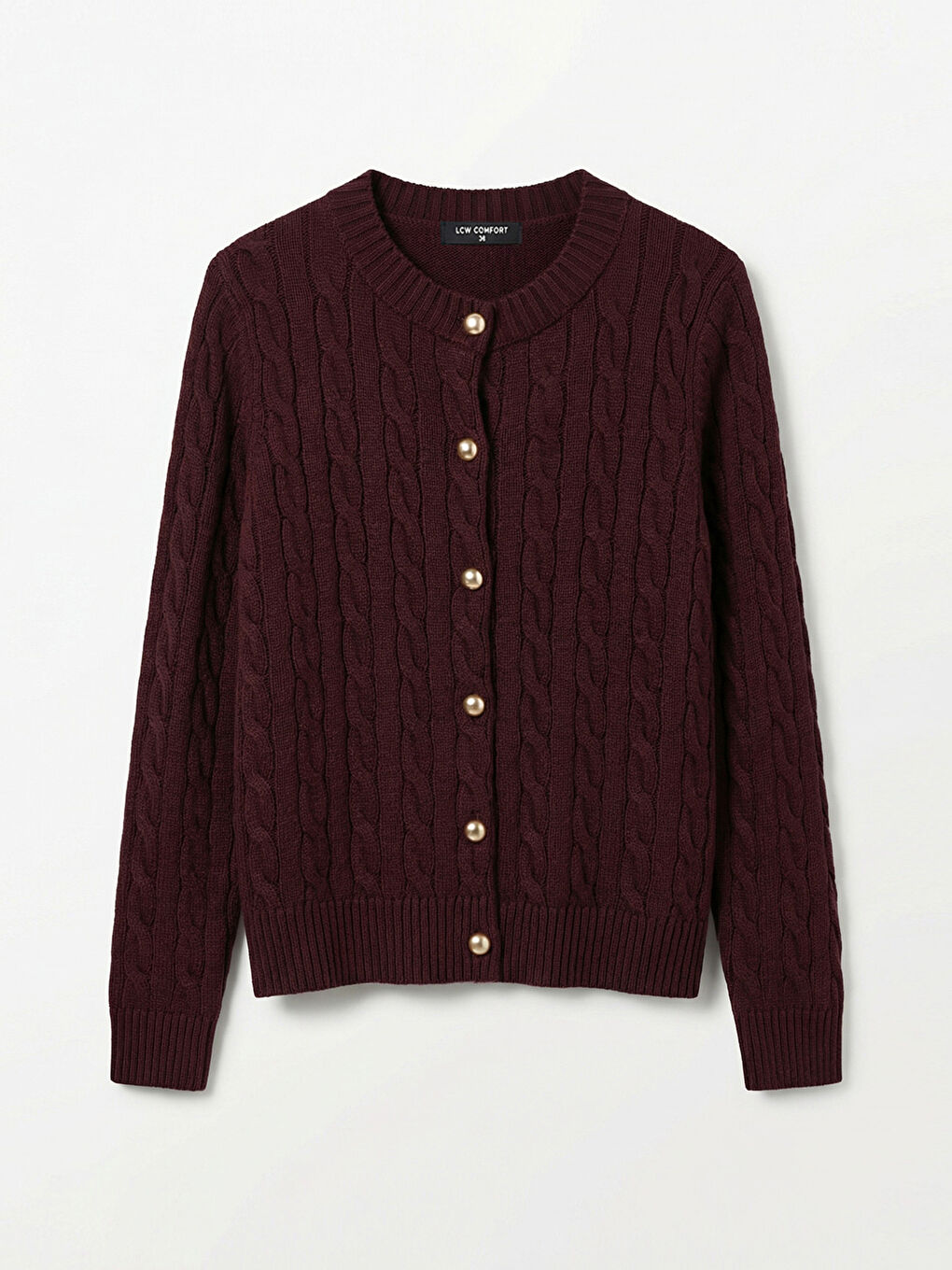 كارديجان نسائي تريكو منقوش بياقة دائرية-4