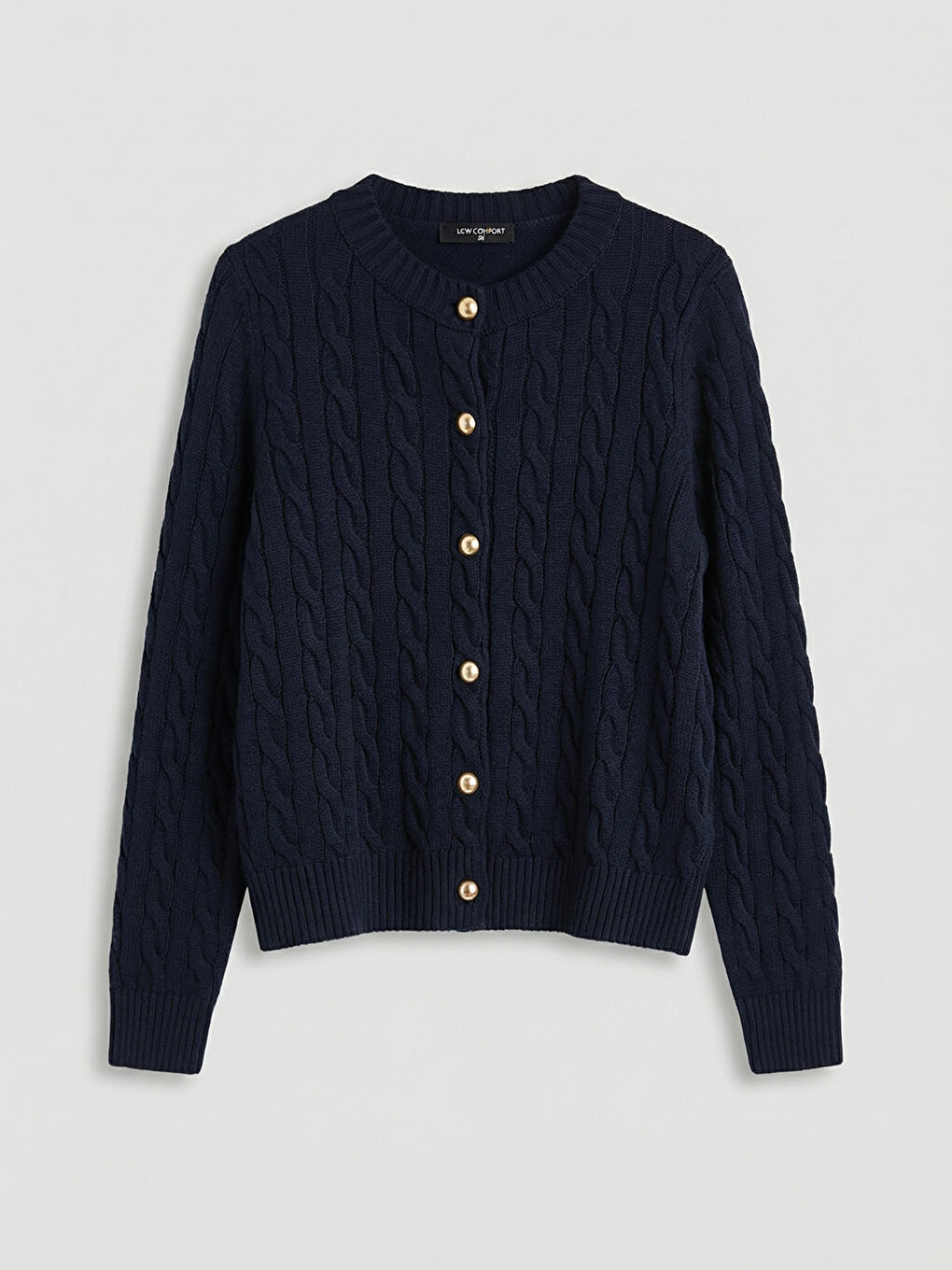 Crew Neck Patterned Women's Knitwear Cardigan-3