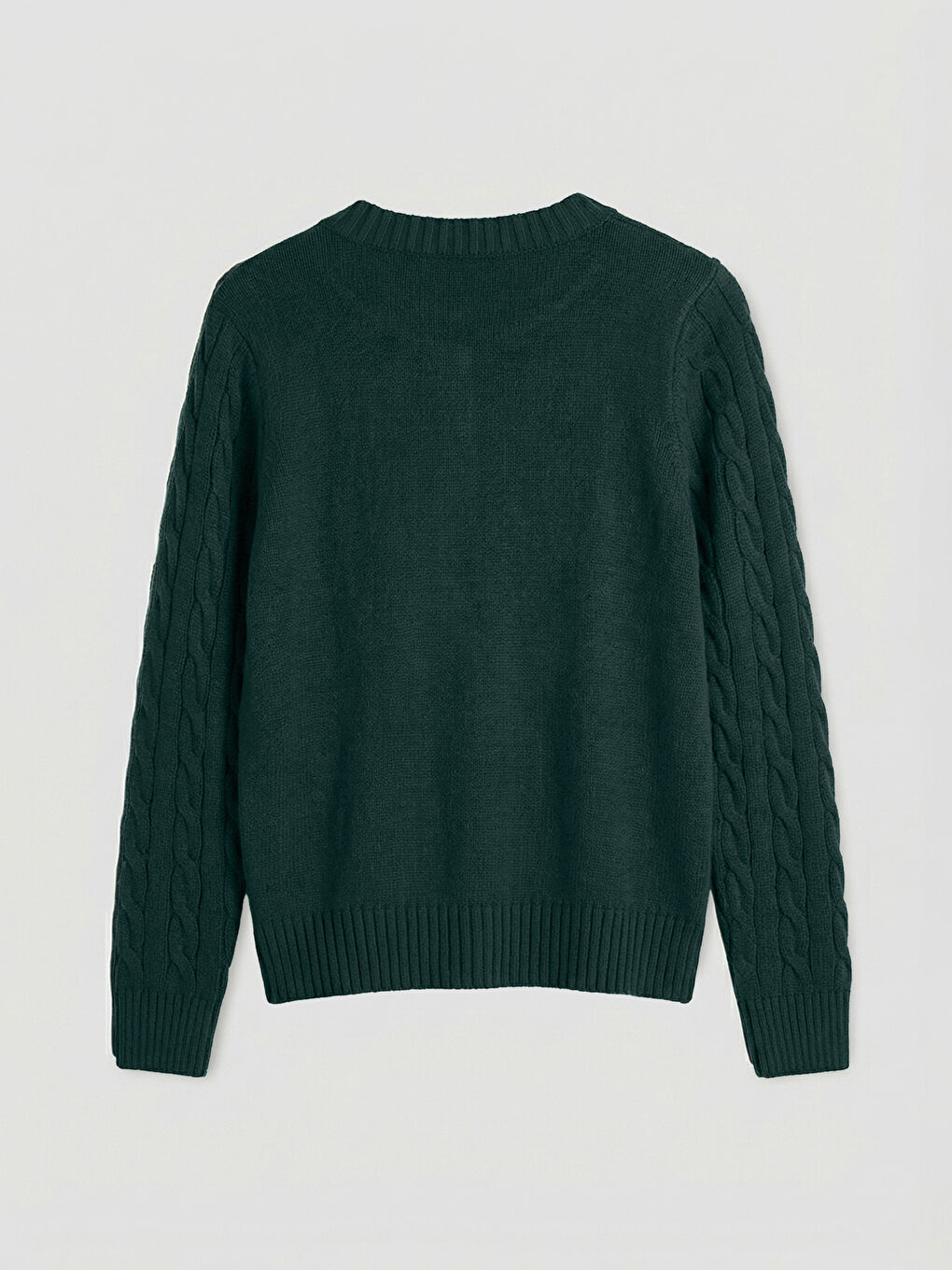 Yeşil Bisiklet Yaka Desenli Kadın Triko Hırka	-4