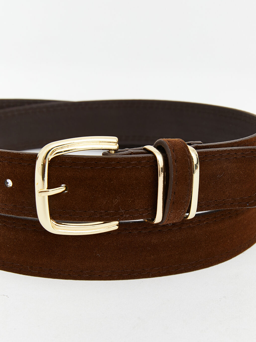 Kahverengi Süet Görünümlü Kadın Kemer -2