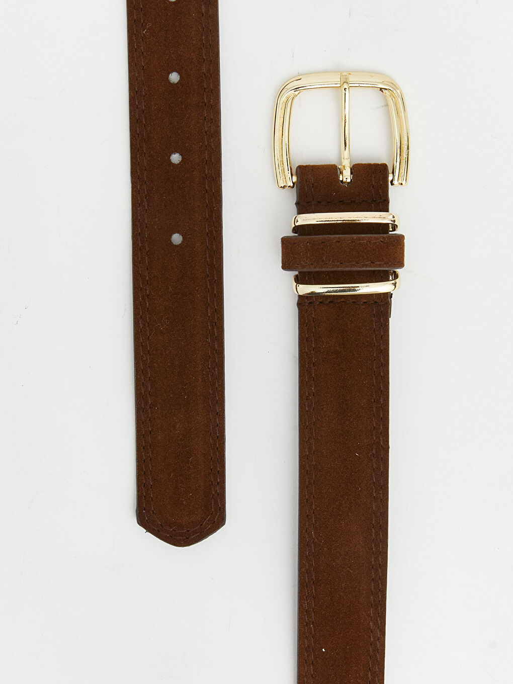 Kahverengi Süet Görünümlü Kadın Kemer -3