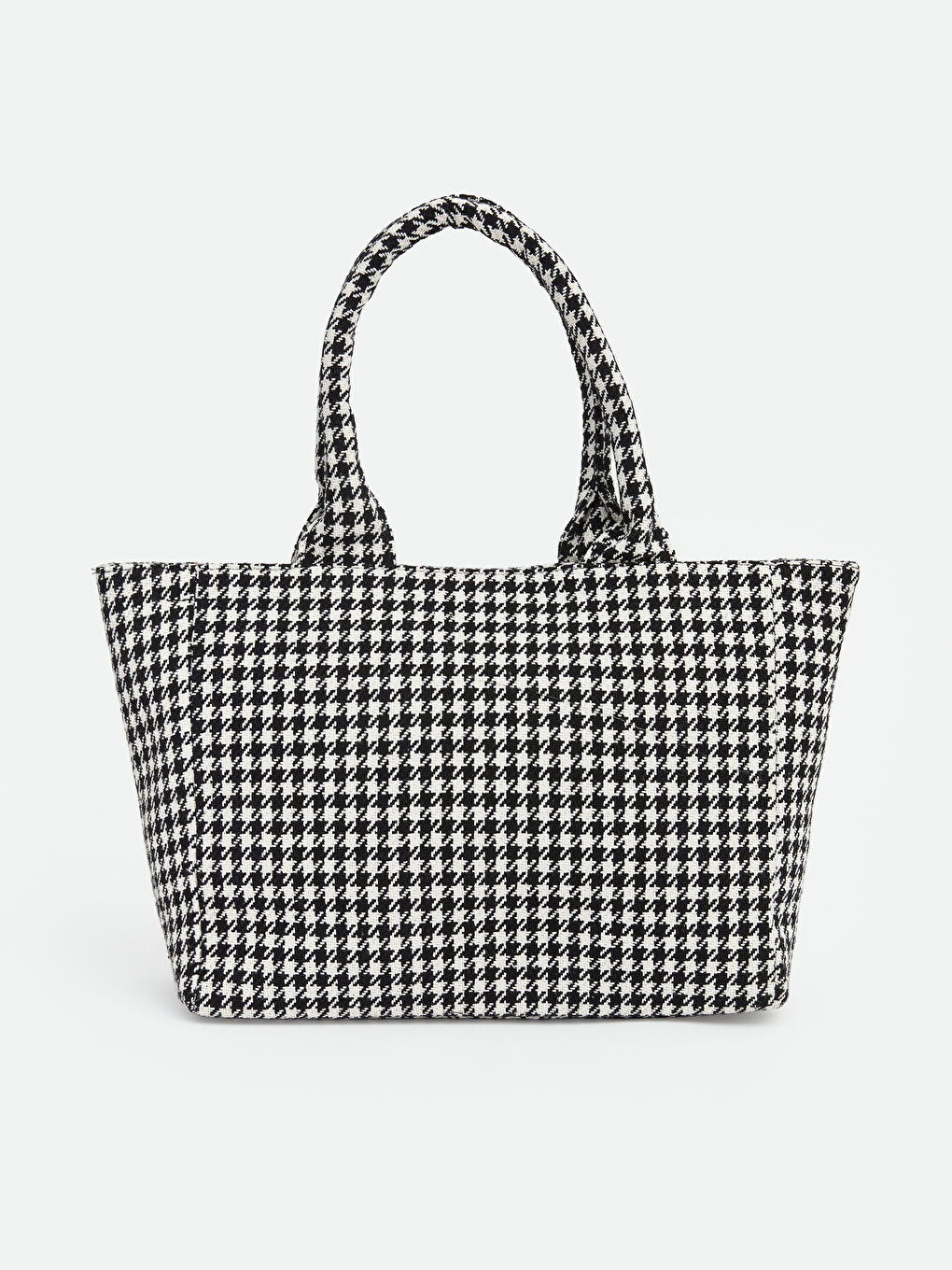 Siyah Kazayağı Desenli Kadın Kol Çantası