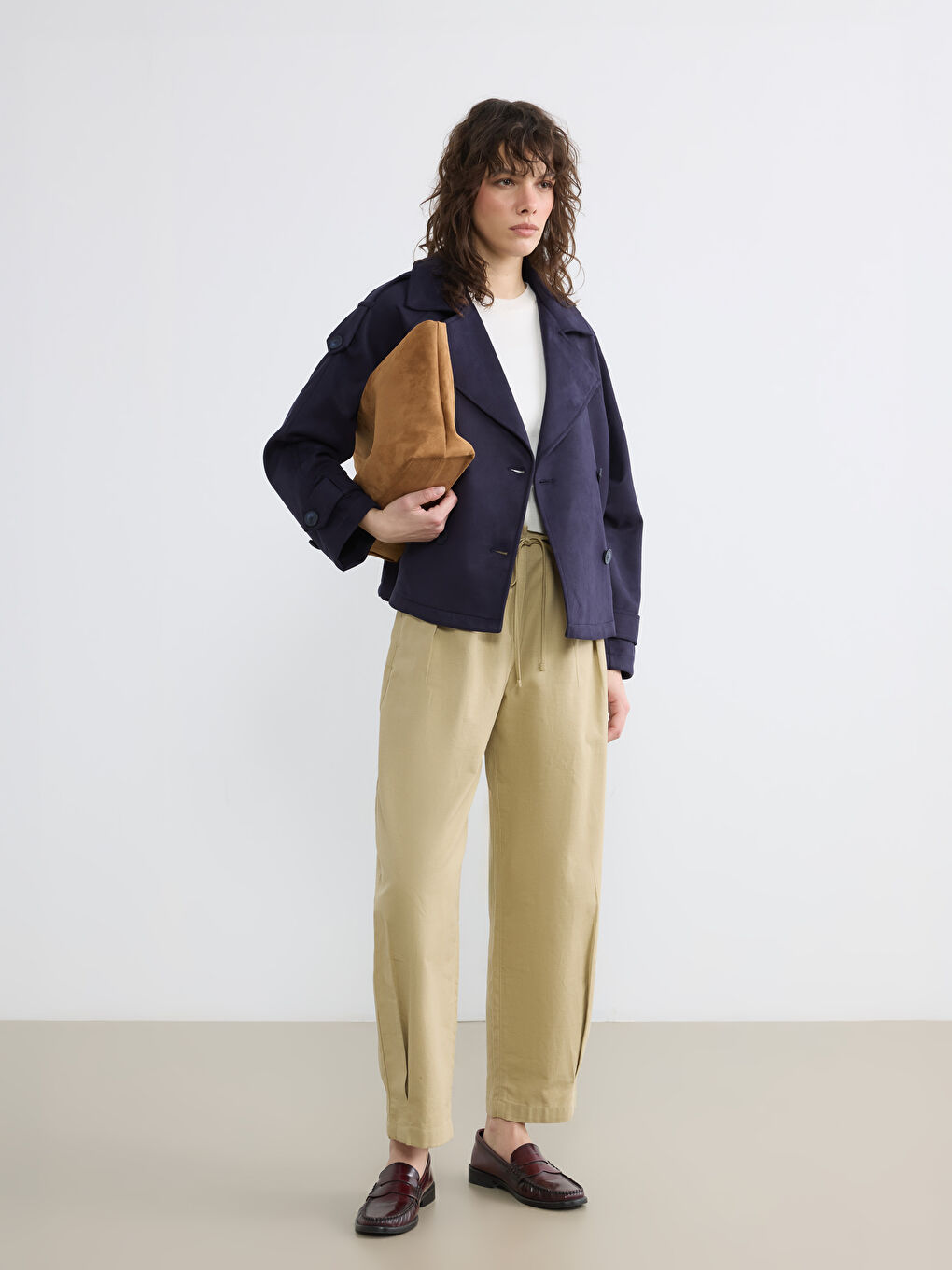 Women's Double-Breasted Trench Coat-1