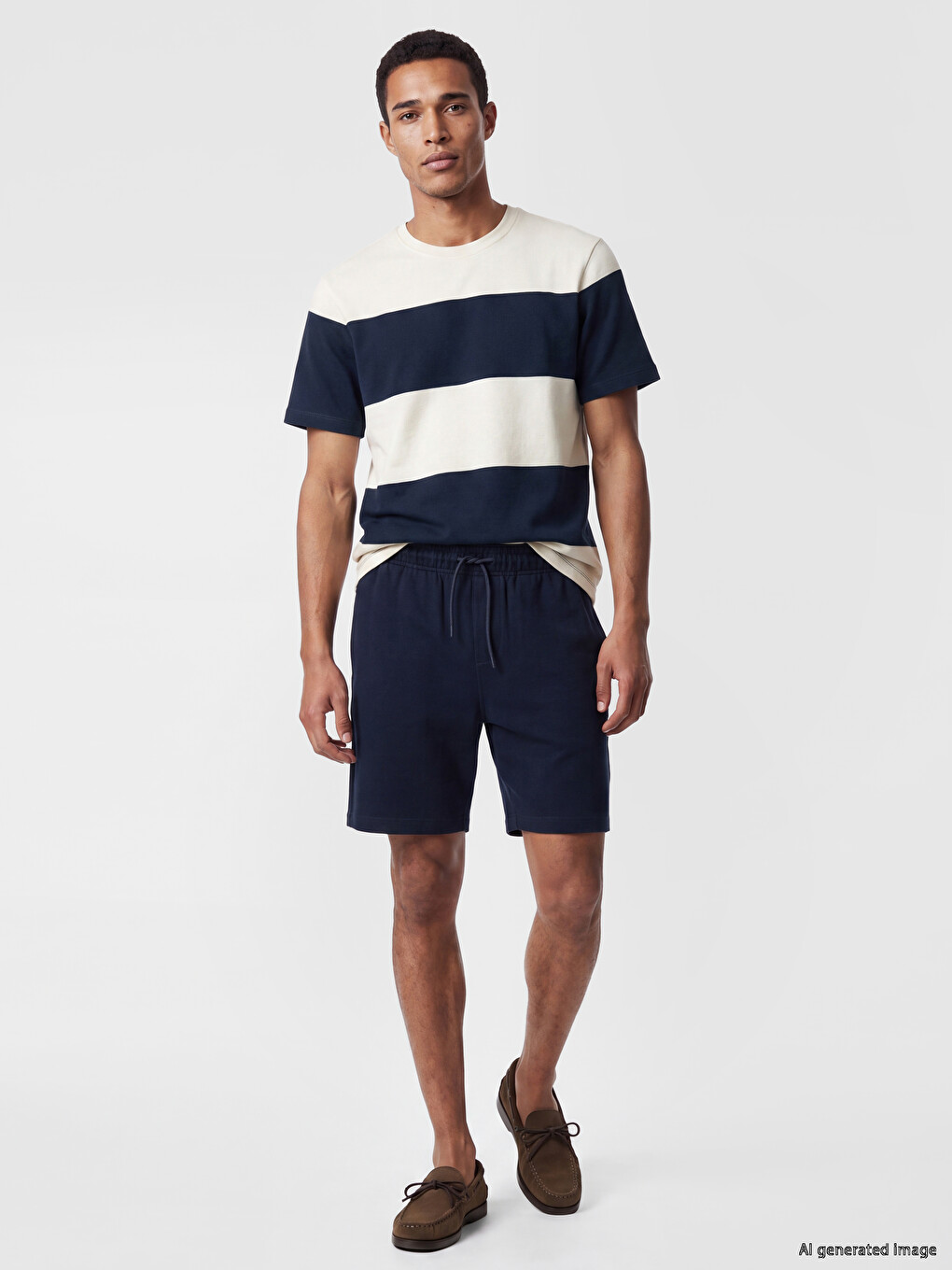 Crew Neck Color Block Pique Men's T-shirt-1