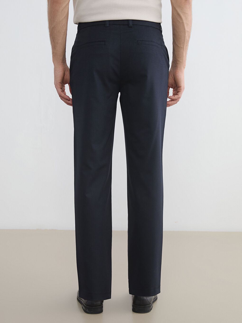 Lacivert Standart Fit Yün Karışımlı Erkek Pantolon-3