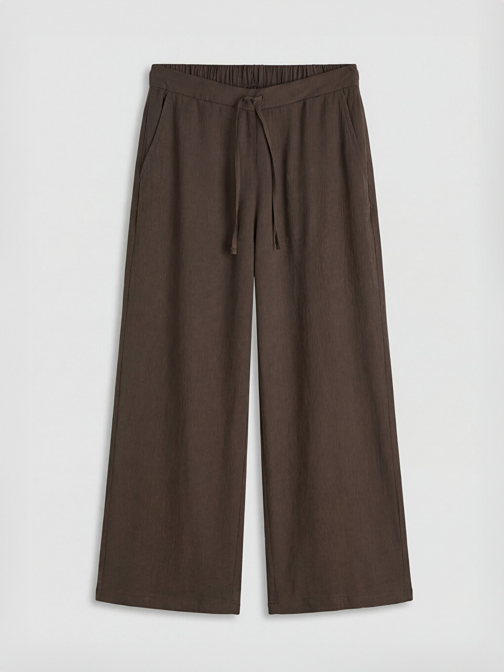 Elastic Waist Wide Leg Women's Trousers-4