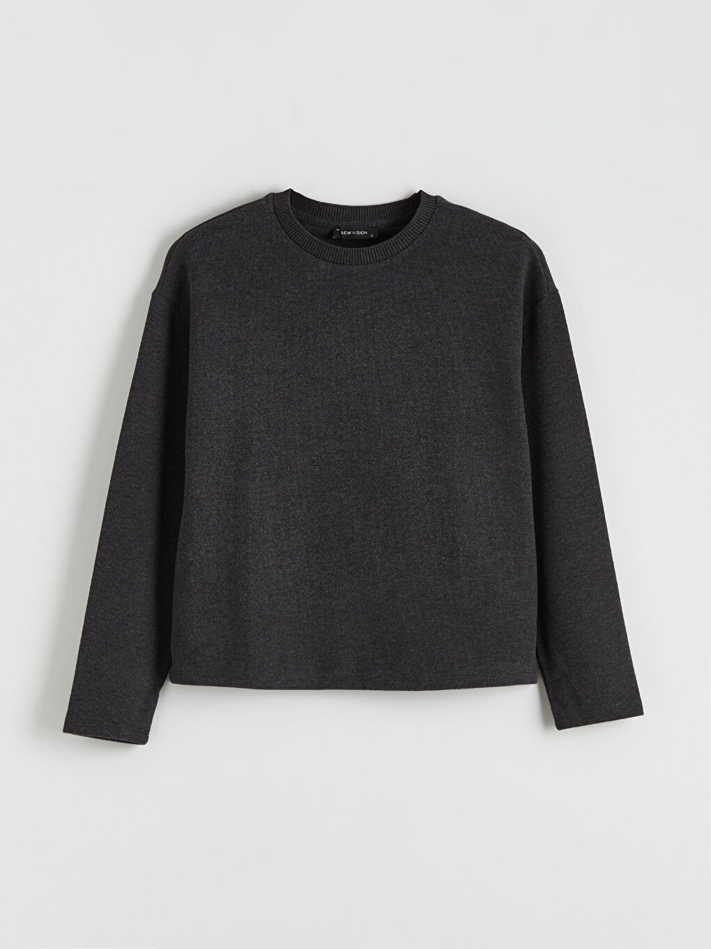 Antrasit Bisiklet Yaka Kadın Sweatshirt-4