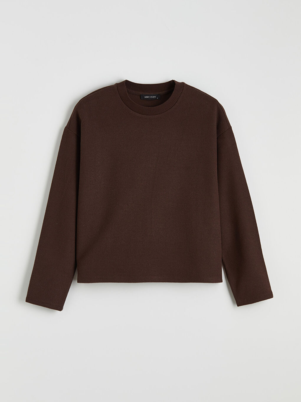 Kahverengi Bisiklet Yaka Kadın Sweatshirt-4