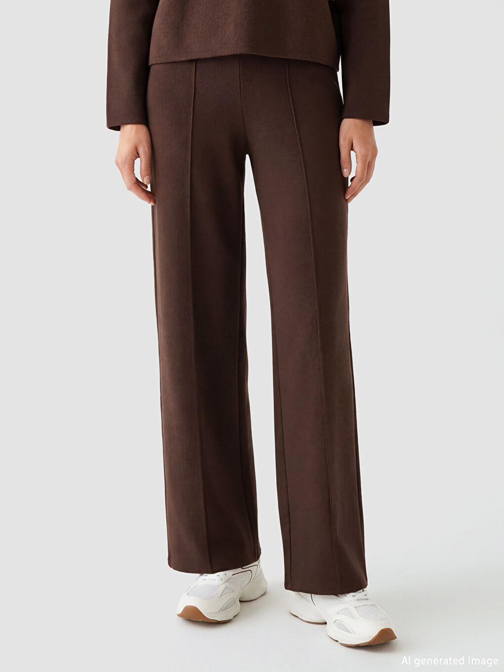 Ženske široke pantalone sa elastičnim strukom-1