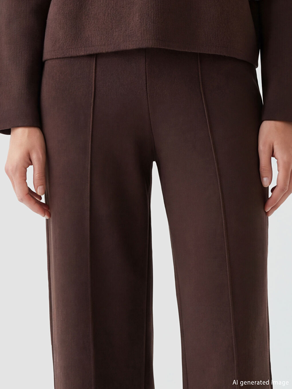 Ženske široke pantalone sa elastičnim strukom-2