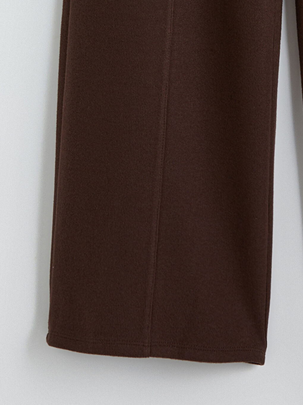 Kahverengi Beli Lastikli Geniş Paça Kadın Pantolon-1