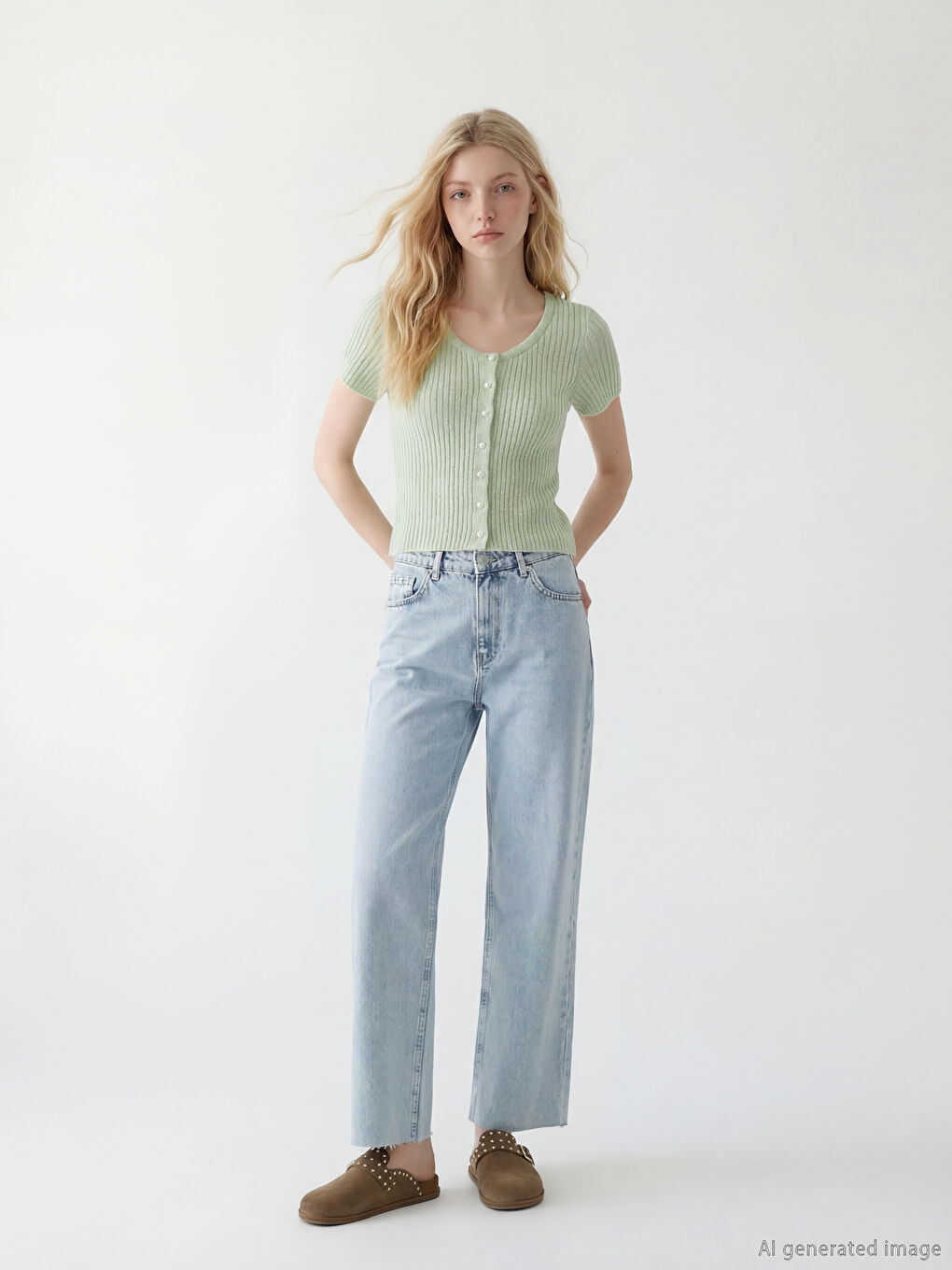 Woman GREEN Cardigan-1