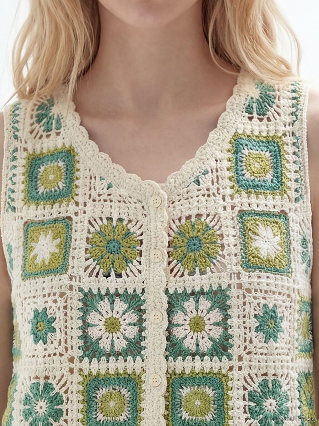 Woman GREEN Waistcoat-2