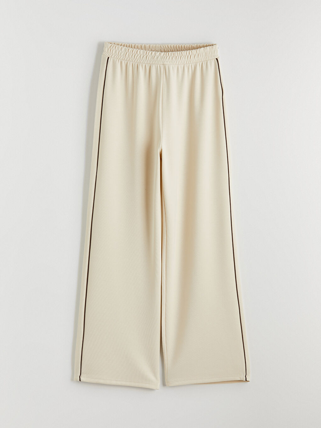 Ekru Beli Lastikli Kız Çocuk Soft Touch Eşofman Altı