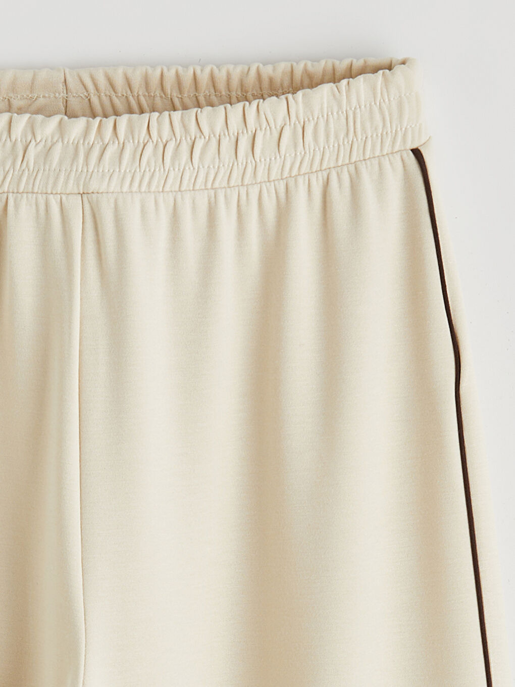 Ekru Beli Lastikli Kız Çocuk Soft Touch Eşofman Altı-1