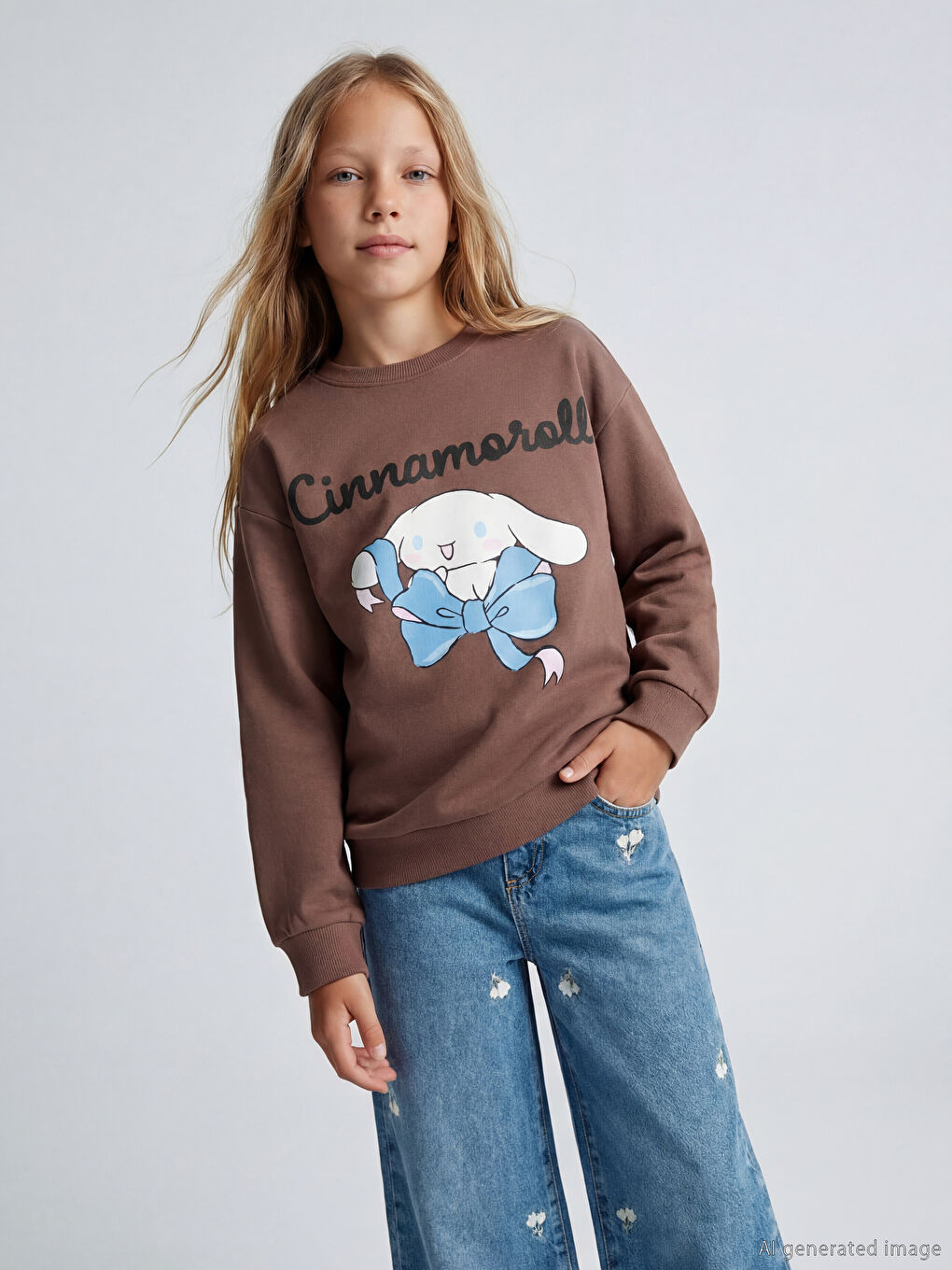 Cinnamoroll Print Sweatshirt for Girls
