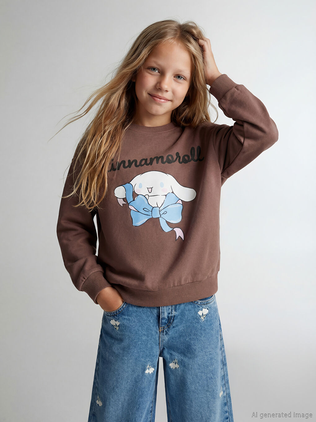 Cinnamoroll Print Sweatshirt for Girls-1